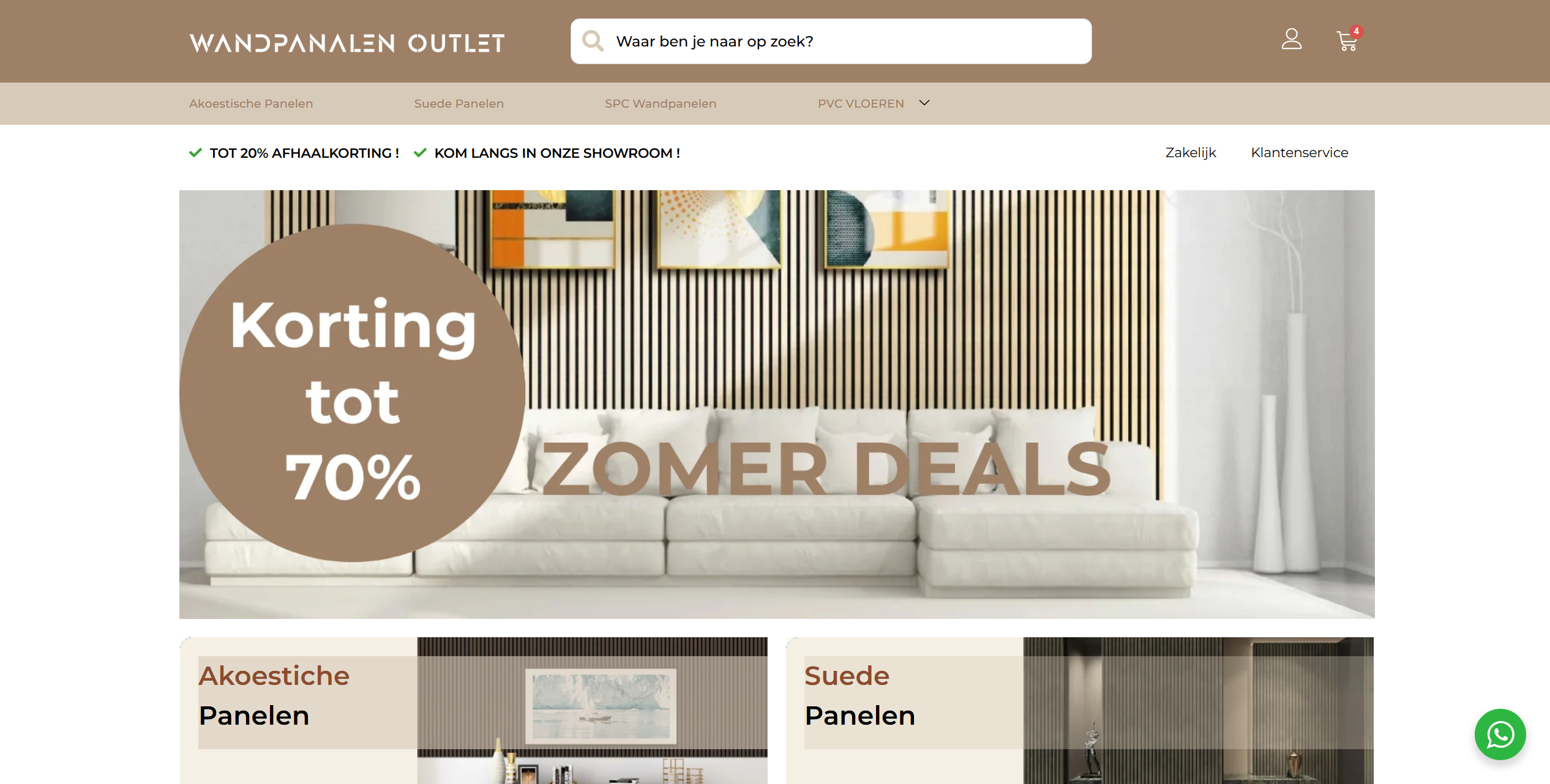 WordPress webshop laten maken Utrecht � professionele webshop voor Wandpanelenoutlet in Utrecht met overzichtelijke productcatalogus