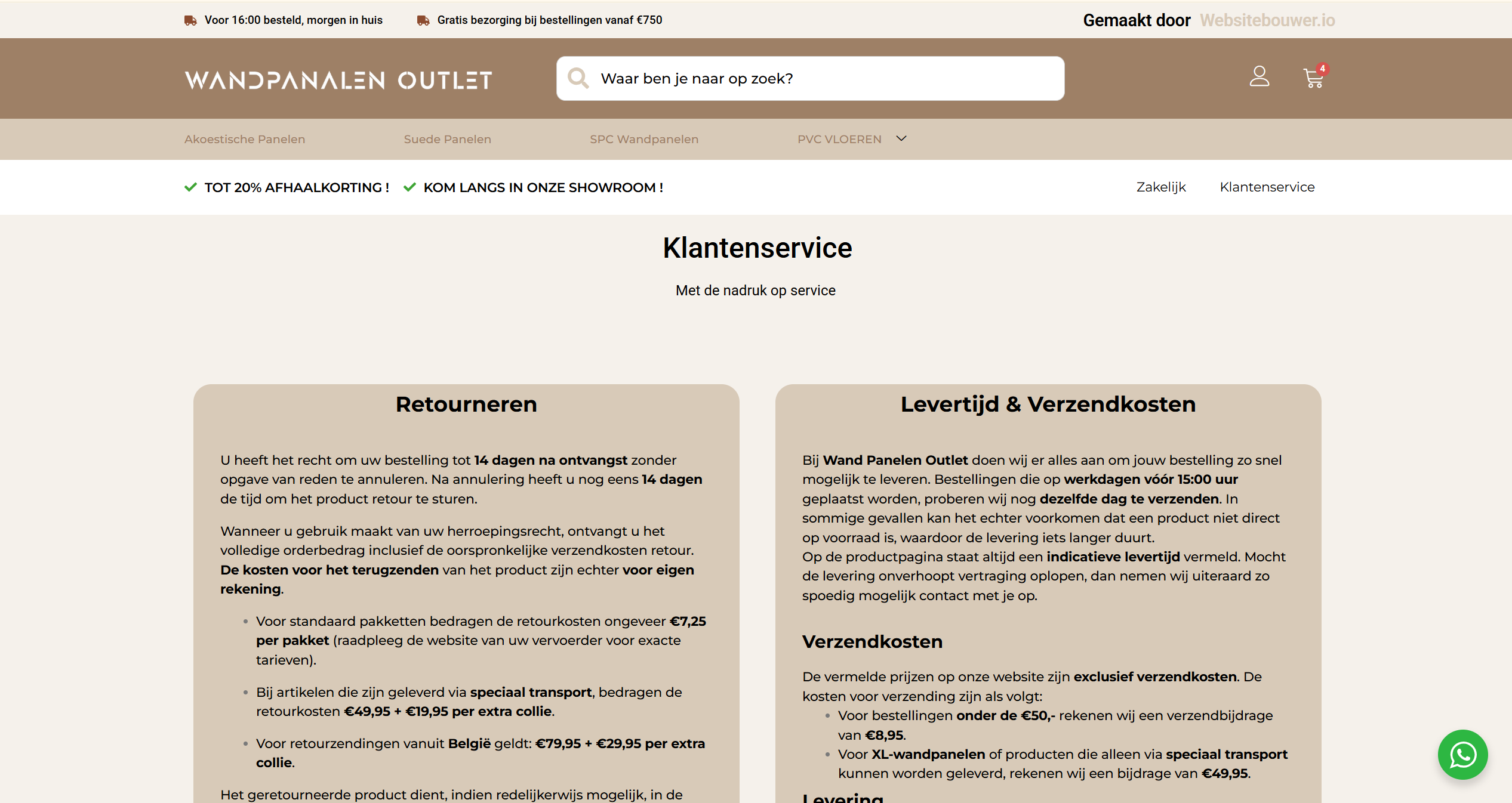 Klantenservice Wandpanelenoutlet