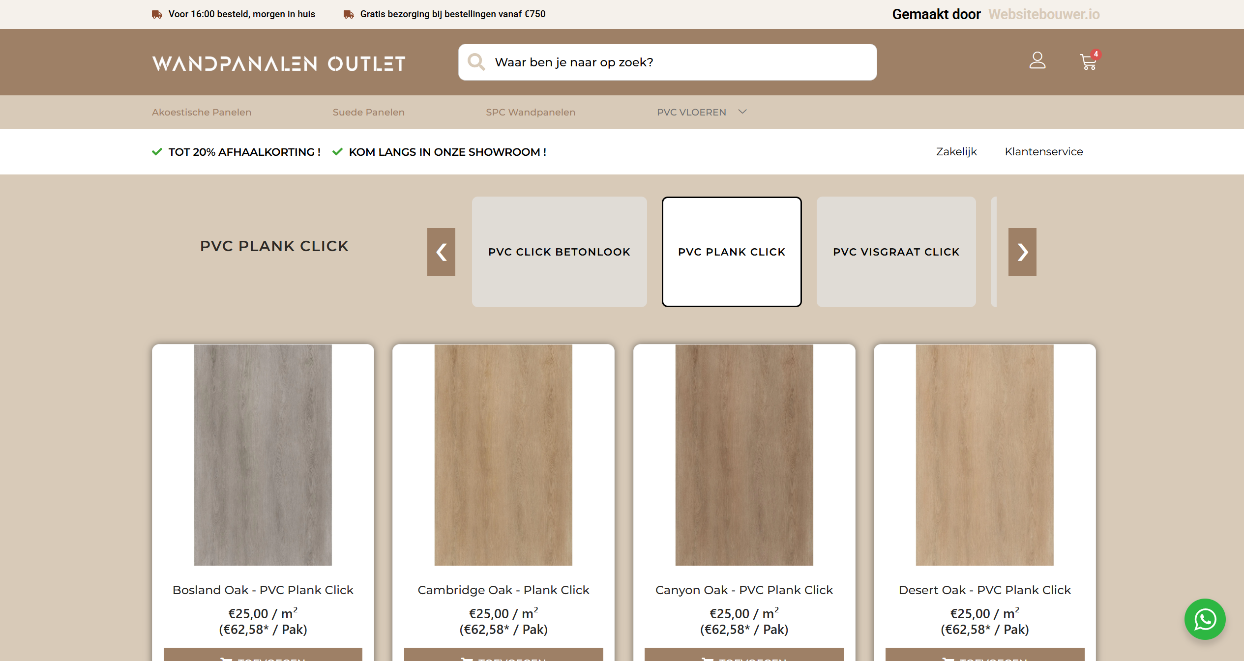 WordPress webshop laten maken Utrecht � productpagina's voor Wandpanelenoutlet webshop